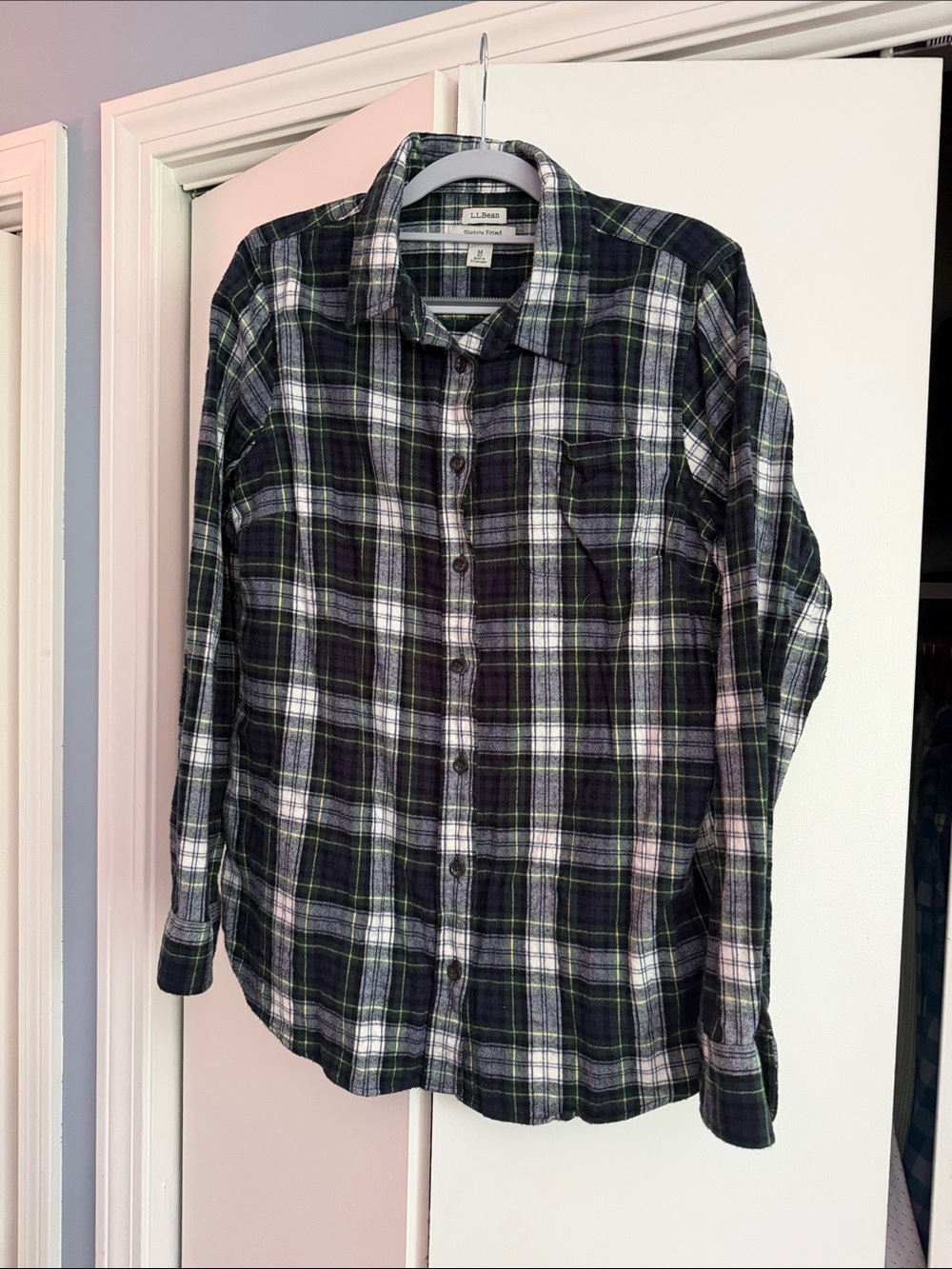 L.L. Bean Women’s Green Plaid Flannel Shirt